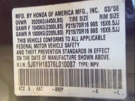 2006 ELEMENT BLACK LX 2.4 VTEC  A24016